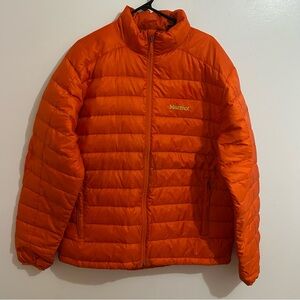 Marmot Highlander 700 Men's Down Puffer Jacket Size XL Orange